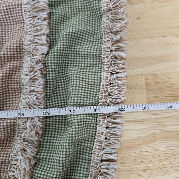 Tuckernuck Sage Green Striped Tiered Fringe Mini Dress Womens Medium Cotton M - Picture 7 of 10